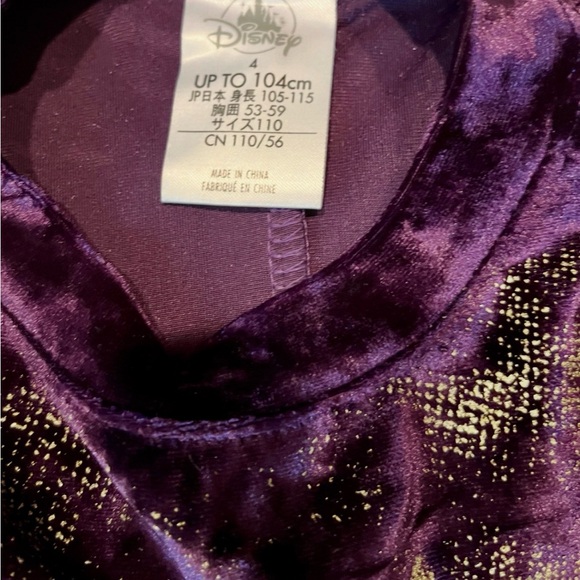 Disney Descendents Purple Velour w/Gold Glitter Logo Dress - Picture 3 of 4